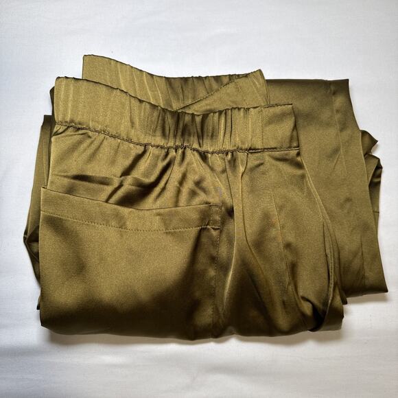 Old Navy Womens Satin Cargo Pocket Pants Joggers Olive Green Stretch Sz XL EUC - Picture 15 of 15